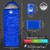 BOLTX Sac de couchage d'extérieur | 210 x 75 cm | Confort 10-0 degrés | Sac de couchage d'hiver et d'été pour enfants et adultes + coussin de voyage gratuit