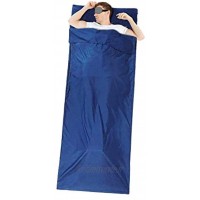 Sac de couchage durable et super doux 220 x 90 cm Lit de voyage spacieux Bleu