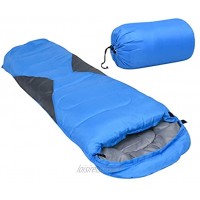 Sac de Couchage léger de Type Momie pour Enfants Duvet Compact pour Camping Randonnée et Extérieur Bleu 670g 10°C