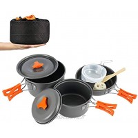 Beenle-Icey Set de casseroles de camping portable 2 à 3 personnes Kit de casseroles pour pique-nique barbecue ultra léger anti-adhésif idéal pour camping randonnée pique-nique