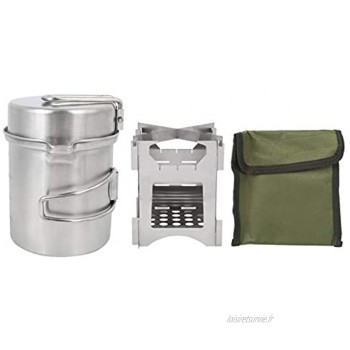 Cyrank Batterie de Cuisine de Camping Portable casseroles et poêles kit de Cuisine de Camping avec cuisinière au Propane de Camping pour Pique-Nique de randonnée en Plein air