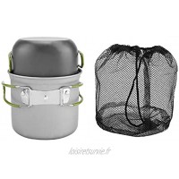 DFKEA Pot en Aluminium 2 pièces Ensemble Pot en Aluminium Portable ustensiles de Cuisine en Plein air Barbecue Voyage Camping Pique-Nique
