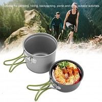 Liukouu Batterie de Cuisine Portable pour Barbecue Pot en Aluminium Pique-Nique de randonnée en Pot en Aluminium pour la randonnée en Camping