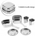 WJIN Camping 6Pcs Portable en Acier Inoxydable Batterie De Cuisine Camping Pique-Nique en Plein Air Pan Pot Plaque Tasse pour Cuisine