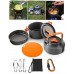 Camping Batterie De Cuisine Kit Mess De Cuisson Antiadhésives Léger Pots Casseroles Set pour La Randonnée Randonnée Pique-Nique Orange Extérieure
