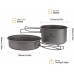 COOK'N'ESCAPE Kit de batterie de cuisine en titane Avec poignée pliable Ultra léger Pour camping randonnée pique-nique