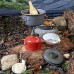liuduo Ensemble de cuisine de camping 9 pièces Pliable Ultraléger Portable Équipement de randonnée Avec casseroles et bol anti-adhésifs Vaisselle pour pique-nique