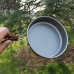 MOVKZACV Poêle à frire poêle de camping casserole simple portable avec poignée vaisselle en alliage d'aluminium pour camping en plein air pique-nique Noir