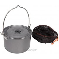 U H Marmite pour 5 à 6 personnes de camping de 4,2 litres casseroles de camping suspendues en alliage d'aluminium casserole pour casseroles vaisselle de camping poêle pour pique-nique