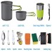 U S Batterie de cuisine pour pique-nique en plein air avec casserole et poêles anti-adhésives pour 1 à 2 personnes camping randonnée randonnée cuisine