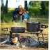 Ustensiles de pique-nique Batterie de cuisine en aluminium anodisé Ustensiles Mess Kit pour 1-2 Personnes Noir 12PCS Accessoires de camping pour camping en plein air de pique-nique