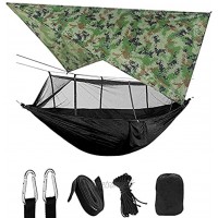 Smile Diary Hamac de Camping Portable léger et de la Tente Tente Fly Fly Tarp Étanche Mosquito Net Hammock Canopée 210T Nylon HammocksA