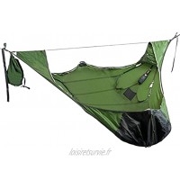 Tente hamac plate avec filet anti-insectes et kit de suspension pour le camping en plein air