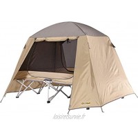 Tente surélevée avec lit de camp. Simple Lit de camp tout temps Easy Fold -Tente respirante en grillage et double toit haute résistance et antidéchirure 150D. 90x220cm Hauteur 30-150cm 18kg FBS-SSED-C