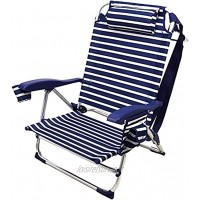 BRAVO HOME Chaise de Plage Pliante avec Oreiller 5 Positions Chaise pour Plage Camping Jardin Aluminium et Textilène