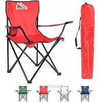 Chaise de camping Premium avec sac de transport en rouge chaise de pêche chaise pliante avec accoudoir et porte-gobelet pratique robuste et légère