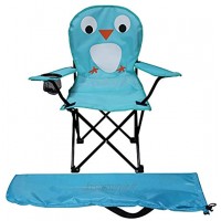 Chaise de pêcheur pliable pour enfant avec porte-gobelet et sac Bleu