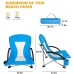 Fauteuil de Camping Bas Dossier Haut en Maille Ultraléger Chaise de Plage Pliable Portable avec Sac de Transport Bleu Cyan