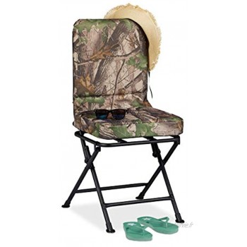 relaxdays Chaise de Camping Pivote à 360°C Fauteuil de pêche pivotant Plage Pliante Pliable 100 kg Vert