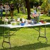CASARIA Set de 2 Tables de Camping Pliables 183x76x74 cm Table de Jardin Plastique Buffet fêtes terrasse Balcon Pieds Anti-dérapants