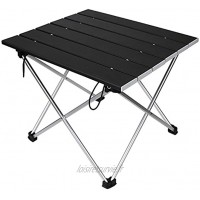 Linkax Table de Camping Pliante Table Alliage d'aluminium 40 x 35 x 30 cm Outdoor Table pour Les activités en Plein air Pique-Nique Cuisine Plage Randonnée noir