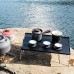 MARMODAY Petite table de camping pour extérieur salle à manger randonnée voyage Gris Avec sac de rangement