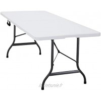 Monzana Table de Camping 76x183cm Pliante Plastique Robuste Blanche Table de Jardin terrasse Buffet
