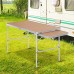 Outsunny Table pliante de camping avec aile rabattable Table de pique-nique Structure légère en aluminium Charge 30 kg Hauteur réglable 153 x 60 x 40 70 cm