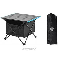 Table de camping portable ultralégère en aluminium avec sac de rangement table de plage pliante multifonction pour camping randonnée pique-nique en plein air bleu