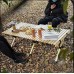Table de Camping Table de Rouleau d'oeufs Portable Camping en Plein air Barbecue Pique-Nique Table Pliante Table en Bois pour Usage extérieur Idéal pour Camping Barbecue Pique-Nique Plage randonnée