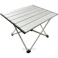 Table pliante portable Mini Table pique-nique en plein air Table légère Camping pour Plage Randonnée Argent