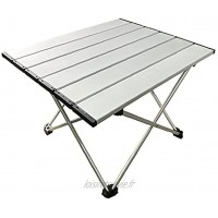 Table pliante Table de camping en plein air Portable Mini Picnic Table léger pour la plage de randonnée en argent