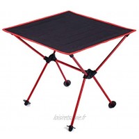 YSYSPUJ Table de Camping Pliante Table de Pliage extérieure Portable en Alliage d'aluminium Ultra-léger en Alliage d'ordinateur Pliable Mini Camping BBQ Chair Color : Red