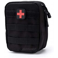 Pack de traitement d'urgence sac médical Qiilu sac médical 100D Oxford secourisme sac médical sac à dos pour voyage camping véloNoir