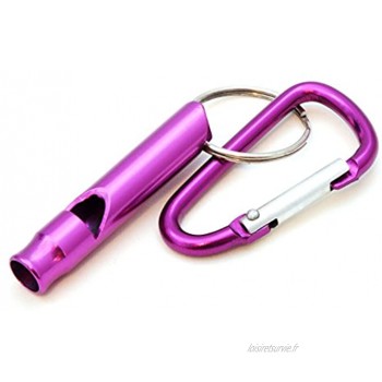 compacte pour dressage de chien Sifflet d'entraînement avec mousqueton sifflet de survie pour extérieur Survival Couleur : Violet–Ganzoo comme porte-clés
