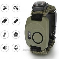 Achort Bracelet Paracorde Survie pour Homme Femme Militaire Paracord Bracelet Kit avec Flint + Boussole + Thermomètre + Sifflet + Couteau + Lumière LED pour Extérieur Randonneur Explorateurs