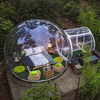 A&DW Luxueux Camping en Plein Air Gonflable Tente Bubble Grand DIY Maison Dome Camping Cabin Lodge Air Bubble Tente Transparente,4M