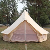 BESISOON Tente Camping Tente 3M Coton Toile Pyramid Tente Grand Espace Imperméable Extérieur De La Famille De La Famille Pique-Nique Tente Dôme Familiale pour Le Camping