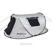 DERYAN Luxe Dome Tente de Voyage Pop-up Installation en 2 Secondes Anti UV Convient pour 2 Personnes Argent Noir
