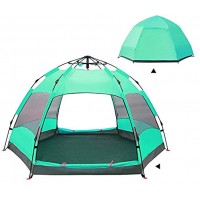 Feixunfan Tente 4 Saison Grande capacité de 5-8 Personne Camping Tente légère Backpacking Double Couche imperméable Pop-up Automatique pour Les Voyages de Randonnée Couleur : Vert