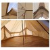 Grande Tente 6M pour 8-12 Personnes Tente de Camping avec 3 Portes Coton Tissu Oxford Extérieur Étanche Cloche Tente Glamping pour Camping Randonnée Fête de Famille