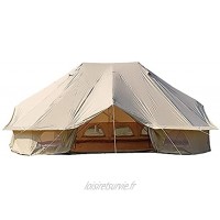 Grande Tente 6M pour 8-12 Personnes Tente de Camping avec 3 Portes Coton Tissu Oxford Extérieur Étanche Cloche Tente Glamping pour Camping Randonnée Fête de Famille