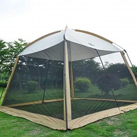 hdfj12142 330 * 330 * 245CM Tente de Camping avec moustiquaire tentes Respirantes pour 4 Hommes tentes de Plage pour équipement de Camping de étanche-Marron