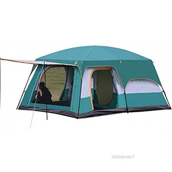 Tente Camping Rainstorm-proof Tente extérieure de deux chambres et un séjour Tente 8 personnes 10 personnes 12 personnes multi-personne Tente Tentes de dôme Couleur : Dark green Size : 8 people