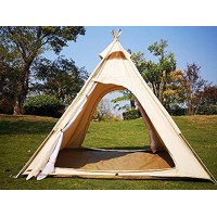 en Plein air 2 M Toile Camping Pyramide Tipi Tente Adulte Grand Indien Tente Tipi pour 2~3 Personne