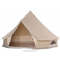 JTYX Tentes Bell extérieures Grande Tente de yourte de Glamping en Toile imperméable avec Tapis de Sol zippé et cheminée pour Camping Familial randonnée abri de fête 3 4 5 6m