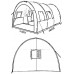JXINGY Tente de Camping Légère Tente Tunnel Extérieure Portable Coupe-Vent Et Respirante Légère Tente Collective avec 2 Huttes-Lits Adaptée pour Les Fêtes en Plein Air