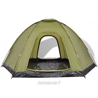 Ksodgun Tente pour 6 Personnes Vert Tente de Camping Couche Imperméable Portable