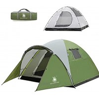 TAOBEGJ Tente Dôme Tente De Trekking Tente Instantanée 3-4 Personnes Camping Imperméable Coupe-Vent Anti-UV Grandes Fenêtres Léger pour La Pêche Randonnée,Green