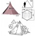 Tent Pyramide avec Un Trou de cheminée Une Tour fumée fenêtre Parc Survie Double Couche sur Le Terrain comprennent Une Demi intérieure